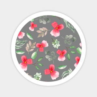 Pansies | Watercolor | Pattern | Grey Sticker